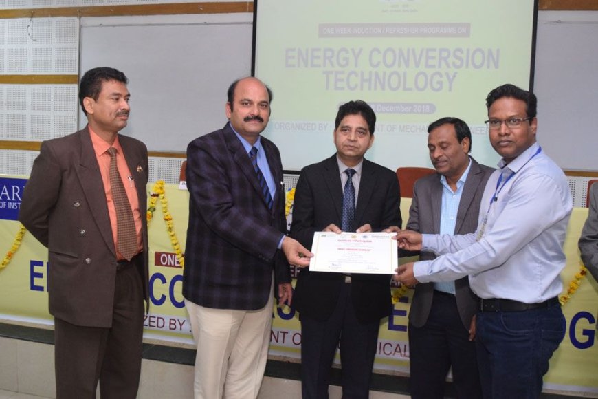 Valedictory Function of Workshop on Energy Conversion Technology @ HCST